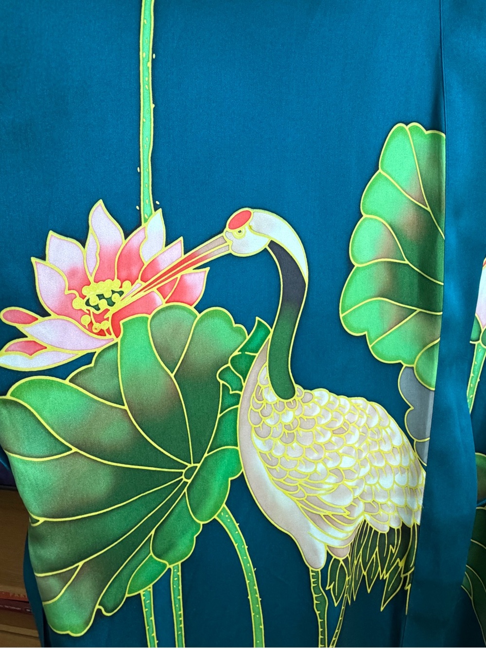 100% Silk, Hand-painted Kimono Robe - Women Intimates & Sleepwear - Picture 8 of 12